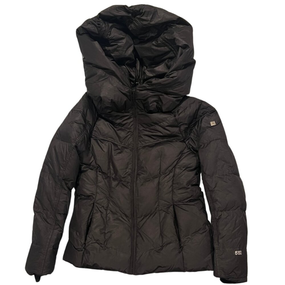 North Face 550 Goose Down Puffer Jacket - Black Eskimo Hood Coat Like New Size M